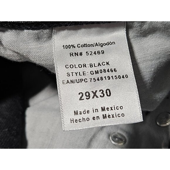 George Jeans Mens Size 29 X 30 Straight Leg Mid Rise Black Denim Pants GMO8466 - Picture 5 of 5